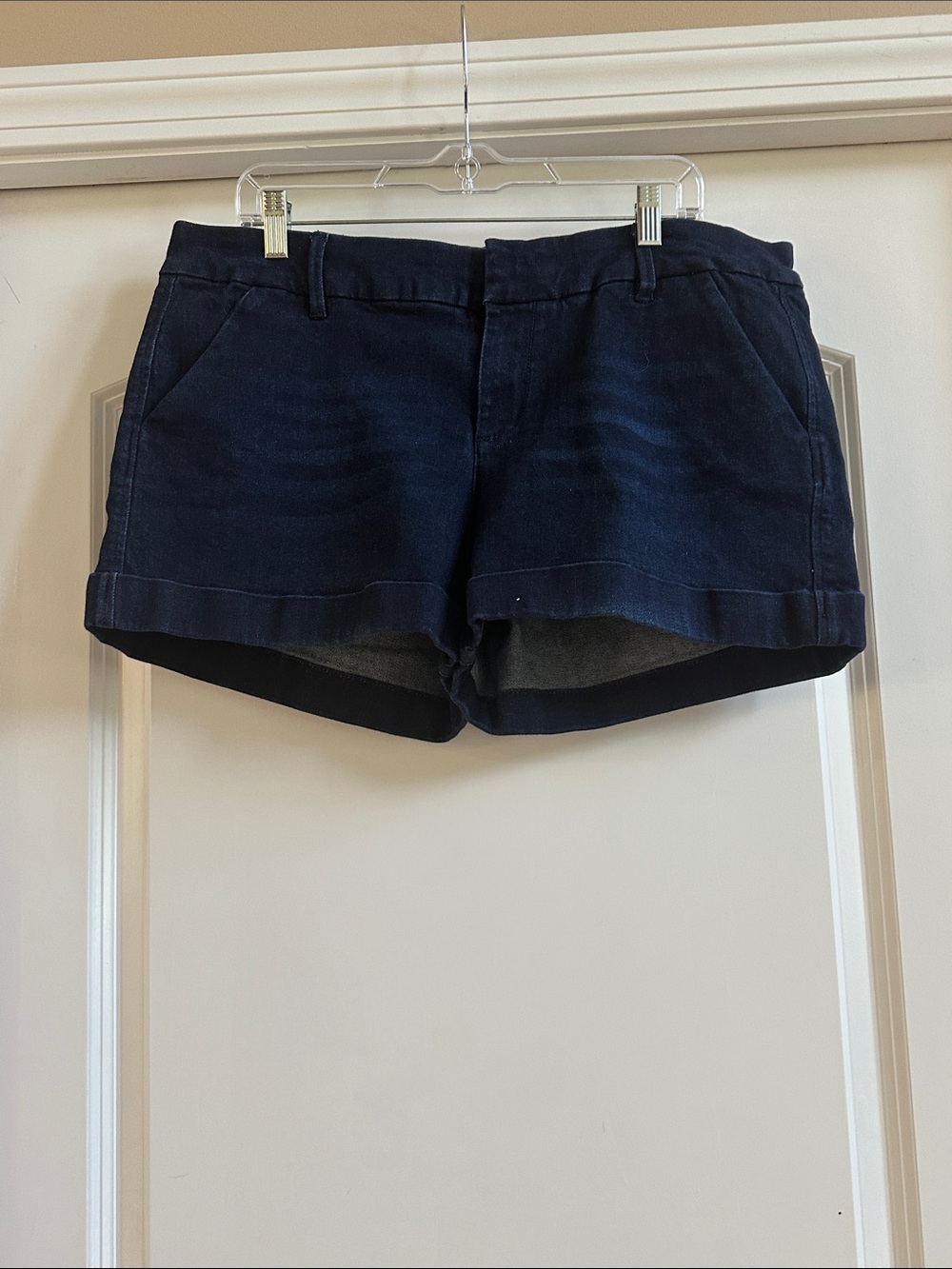 Dear John Navy Cuffed High Waist Shorts